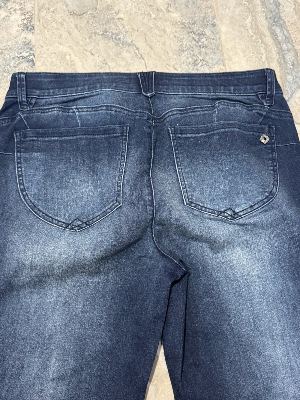Democracy Dark Blue Distressed Ankle Jeans - Picture 4 of 8